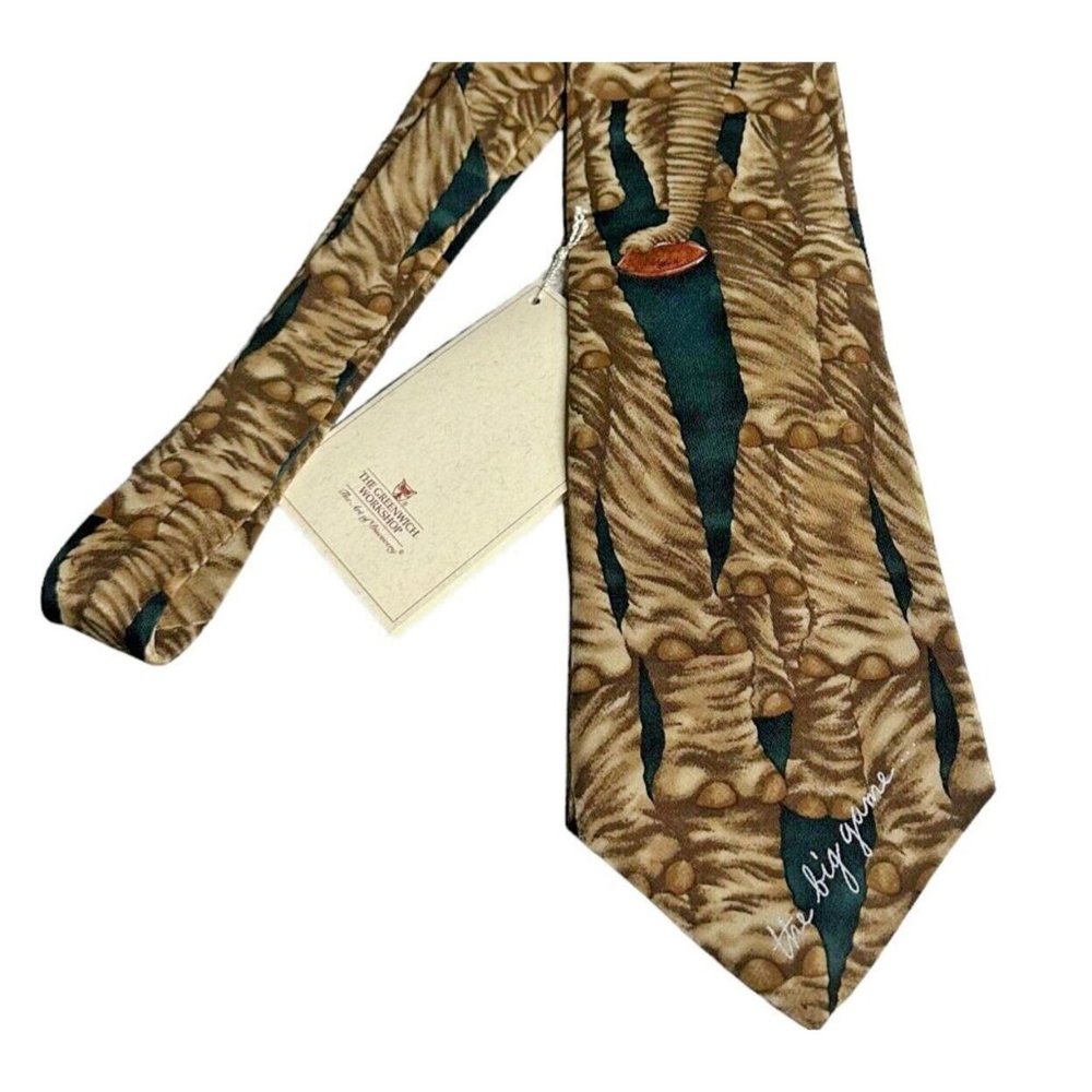 NWT Greenwich Workshop "The Big Game" Neck Tie LE‎ Will Bullas Football Elephant